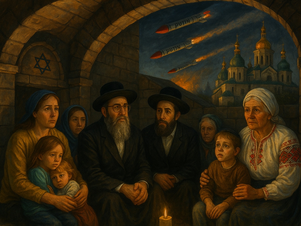 В Киеве в бомбоубежище при синагоге, евреи и украинцы вместе прячутся от путинских ракет и дронов НАновости новости Израиля 7 июля 2025