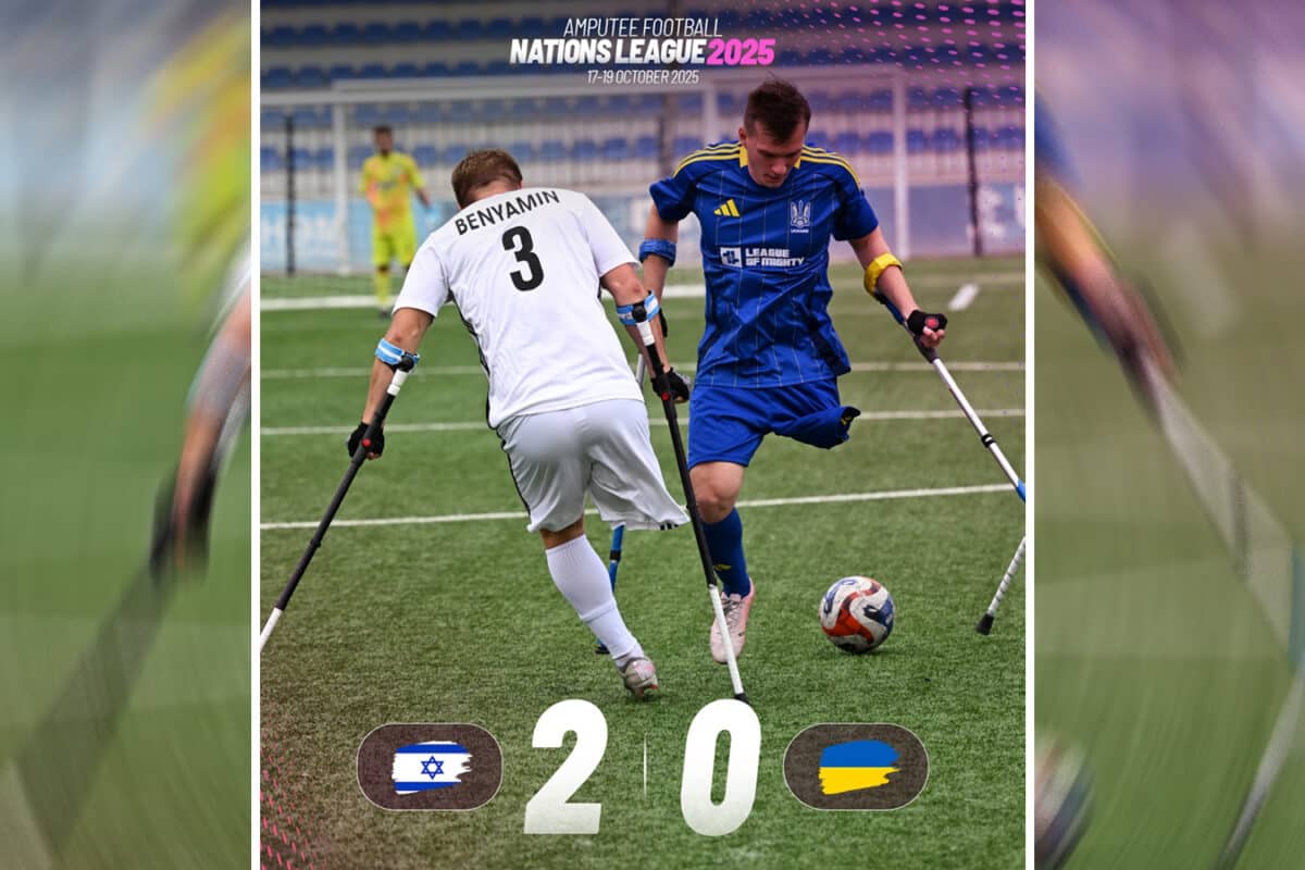 Сборная Украины по ампфутболу проиграла Израилю 0:2 в первом матче Лиги наций EAFF 2025