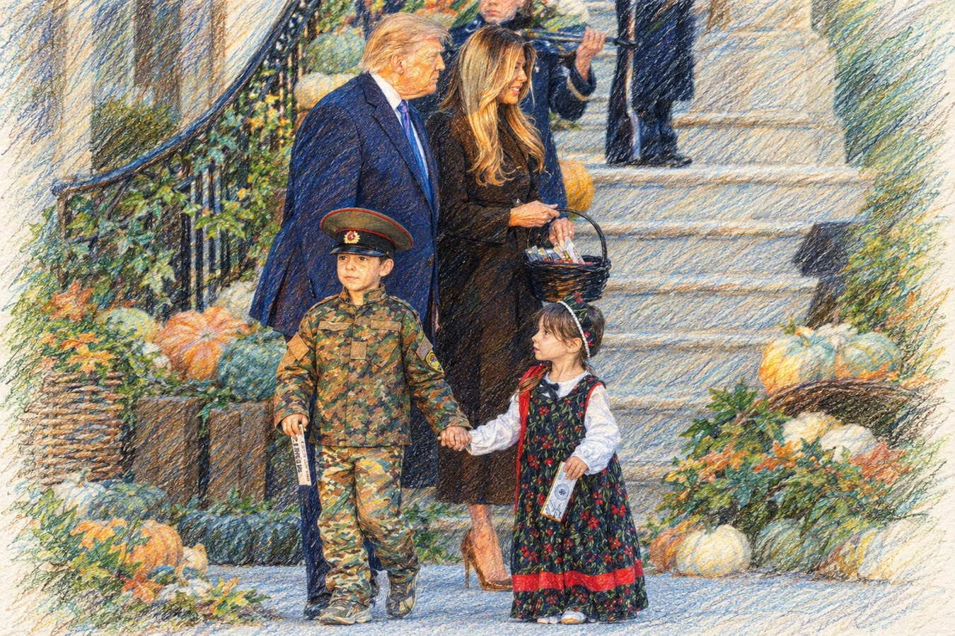 Хэллоуин у Трампа: маленький "советский танкист" как самый страшный костюм 2026 года
