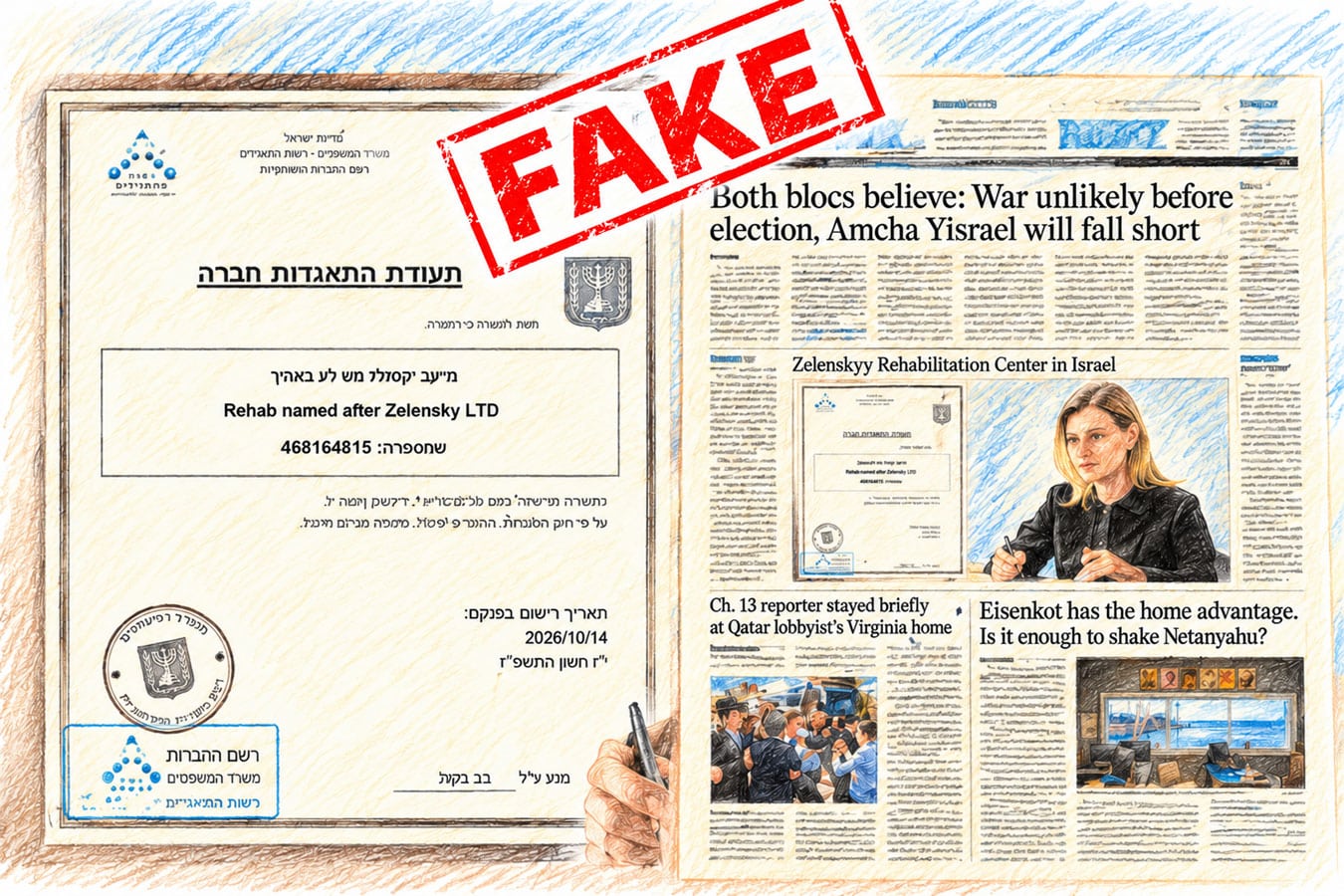 «Рехаб Зеленского» в Израиле: кто распространил фейк с поддельной Haaretz и зачем России понадобилась эта история